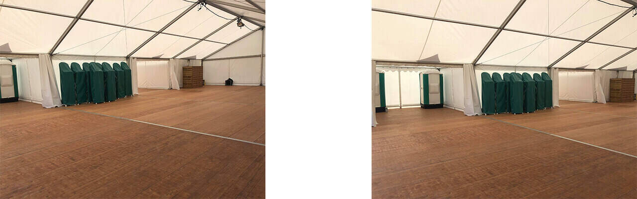 Parquet intérieur tente mariage