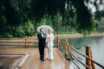 mariage pluie pont